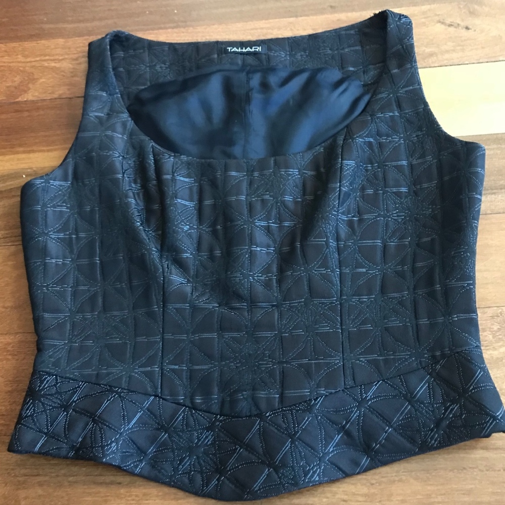 Tahari bustier brocade top. - Picture 2 of 7